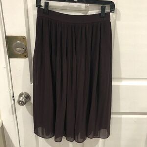 H&M Wine Eggplant Purple Midi Skirt Size 8 Medium Length